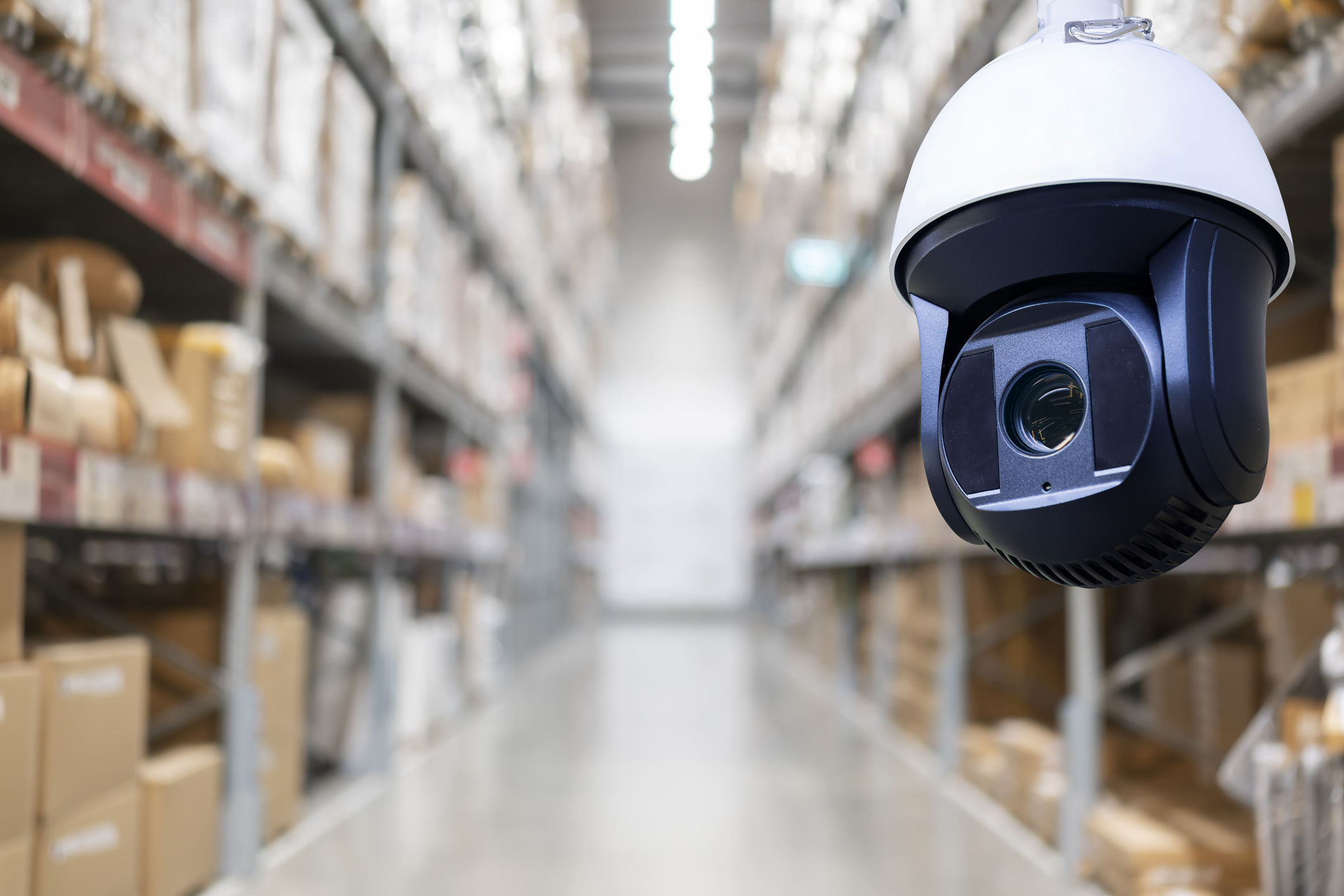 surveillance camera in warehouse